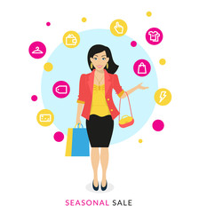 Woman doing shopping