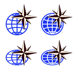 Obraz premium Globe icon set.