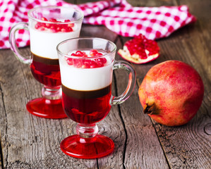multi-colored jelly with pomegranate
