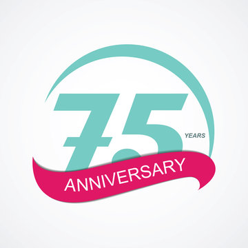 Template Logo 75 Anniversary Vector Illustration