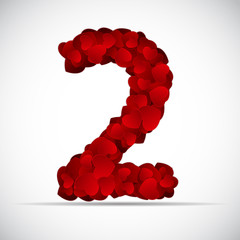 Valentine Day Number of Hearts Vector Illustration