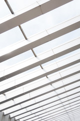 building construction of metal steel framework outdoors