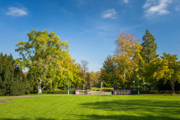 Obraz premium Green lawn in Royal Garden in Prague, Czech