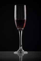 Red wine in slim glass