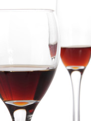 Two glasses of wine closeup