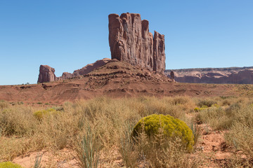 Monument Valley, Nationalpark, Tafelberge, Utah, Arizona, USA, Wüste, Sommer, Tag, Kalkstein, Sandstein