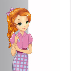 Bisness Girl Hold Banner