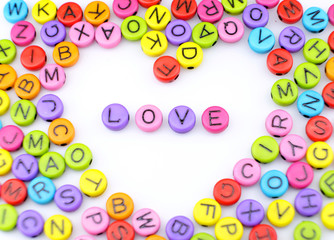 The word ''love'' letters