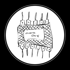 Simple doodle of a microchip