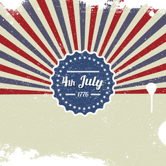 Vector retro card for Independence Day and other events