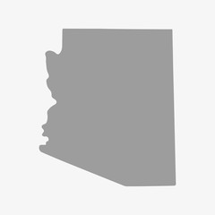 Map Arizona State in gray on a white background