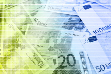 Obraz na płótnie Canvas Euro banknotes close-up background