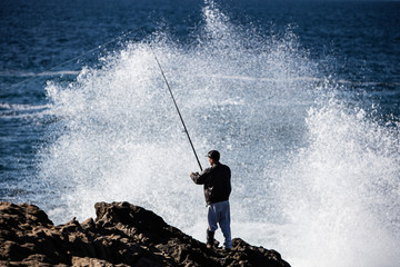 Fisherman on Coast of Northern California