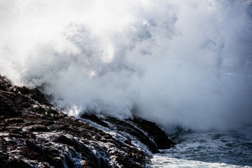 Wave Crashing on California Coast