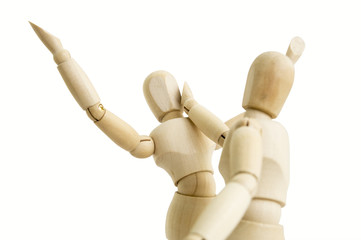 wooden figure abuse hitting concept