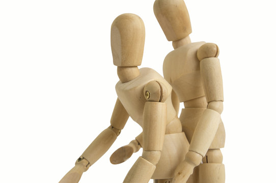 wooden figure sex man woman two concept