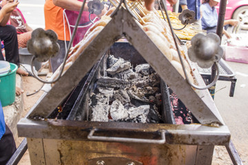 burning charcoal in iron stove, thailand tradition
Charcoal stove,Barbecue grill
