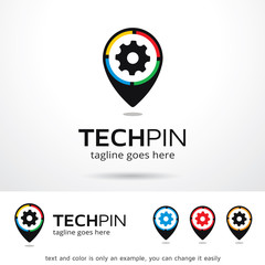 Technology Pin Logo Template Design Vector