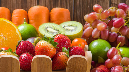 Close-up Strawberry with group fruits for healthy