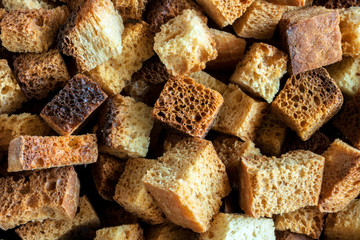 medium-sized fried croutons