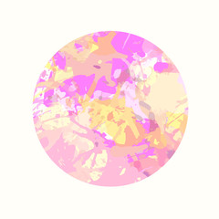 Pastel artistic paint splashes in a circle