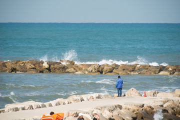 Fisherman on the Tel Aviv seaside