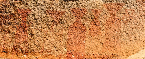 Abstract human art at Pha Taem prehistoric cliff in Ubon Ratchathani province of ThailandThailand