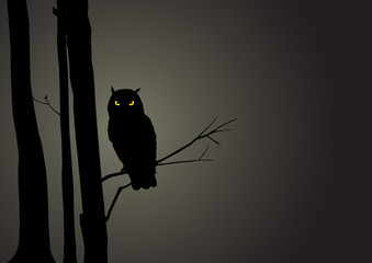 Fototapeta premium Silhouette Illustration Of An Owl
