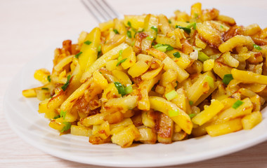 Potatoes fries on the plate