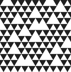 Triangle geometric seamless pattern. Fashion unusual graphic background design. Modern stylish texture. Monochrome template. Used for prints, textiles, wrapping, wallpaper, website, blog etc. VECTOR