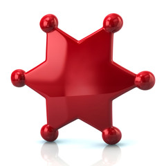 Red sheriff star badge