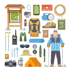 Hiking vector flat elements
