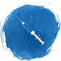 Syringe icon with watercolor effect