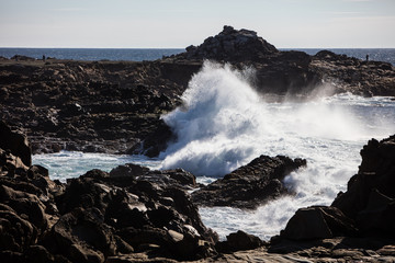 Wave Crashing on California Shoreline