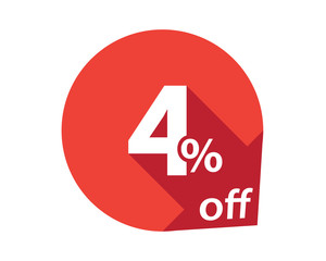 4 percent discount off red circle