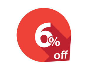 6 percent discount off red circle