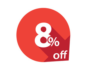 8 percent discount off red circle