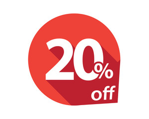 20 percent discount off red circle