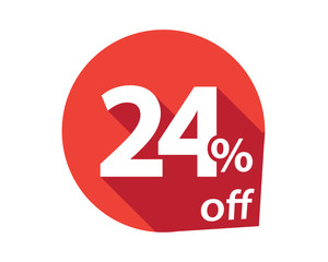 24 percent discount off red circle