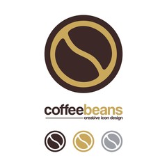 Coffee Logo - Coffee Beans, Circle Design Logo Vector