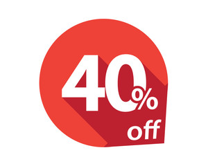 40 percent discount off red circle