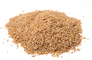 A bunch of spelt on a white background