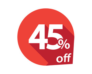 45 percent discount off red circle