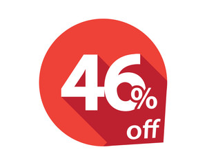 46 percent discount off red circle