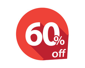 60 percent discount off red circle