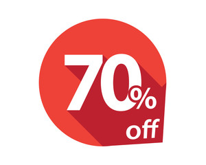 70 percent discount off red circle