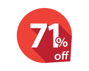 71 percent discount off red circle