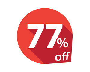 77 percent discount off red circle