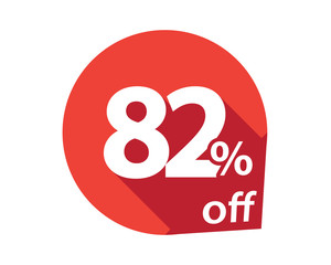 82 percent discount off red circle