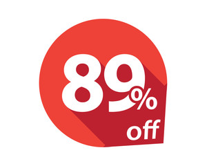 89 percent discount off red circle